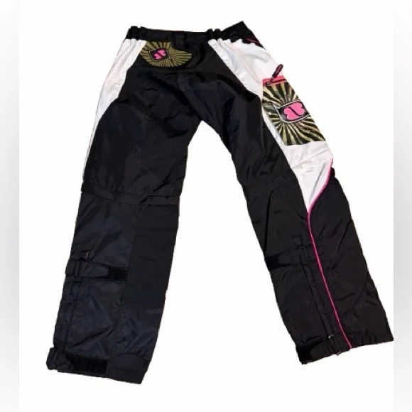 Girls Gem Black, White & Pink Motorcycle Riding Pants with Removable Pant Legs - Picture 2 of 15